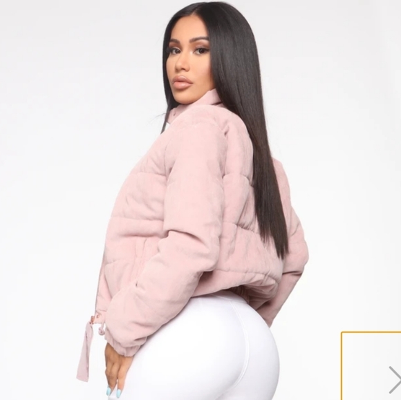Fashion nova cover your tracks puffer jacket mauve - Picture 1 of 8